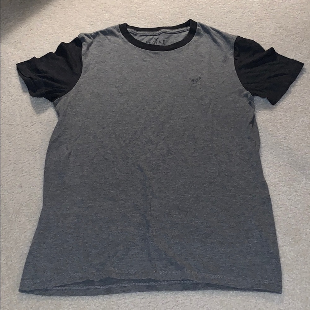 Grey and Black American Eagle Legend T Shirt Small